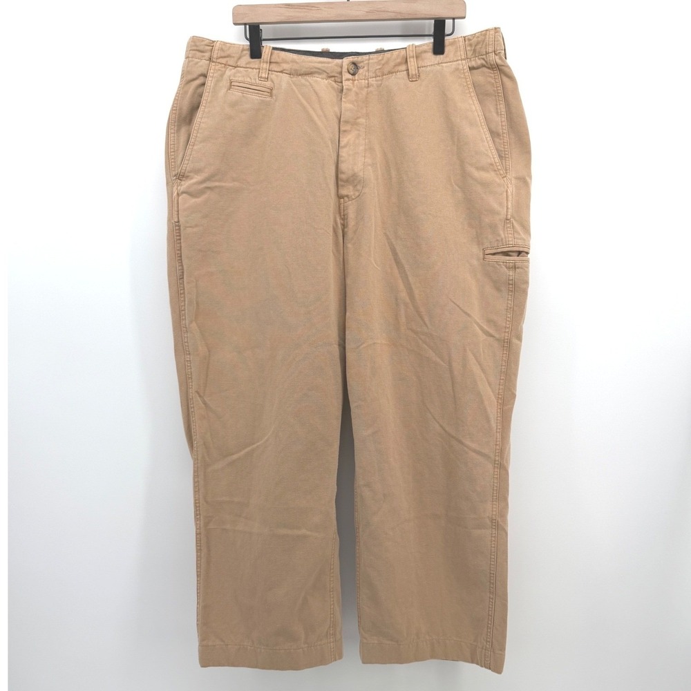 Carbon 2 Cobalt Pants Mens 37x25 (Tag 38) Tan Cotton Canvas Straight Leg Casual